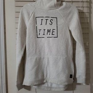 Domyos Athletics XS "Its Time" Beige Side Zip Hoodie